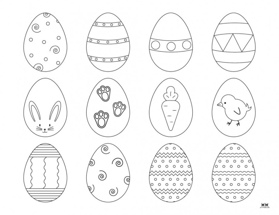 Easter Egg Templates & Coloring Pages -  FREE Pages  Printabulls