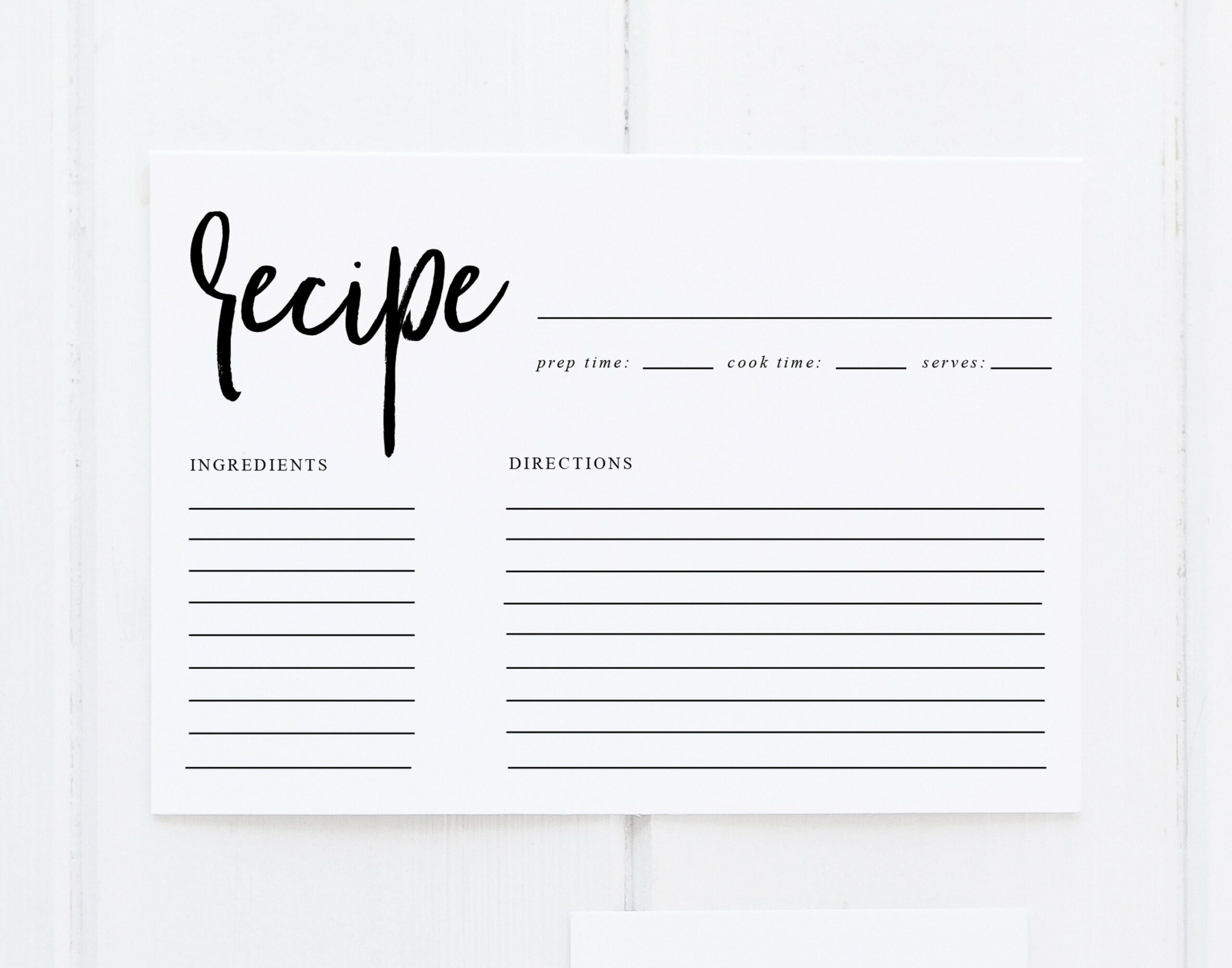 Editable Recipe Card Template Printable Recipe Cards - Etsy