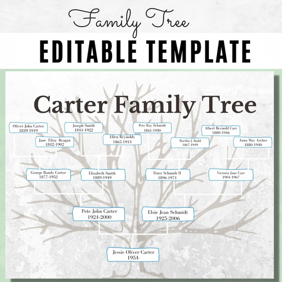 Family Tree Template Editable Family Tree Chart Create Your Own