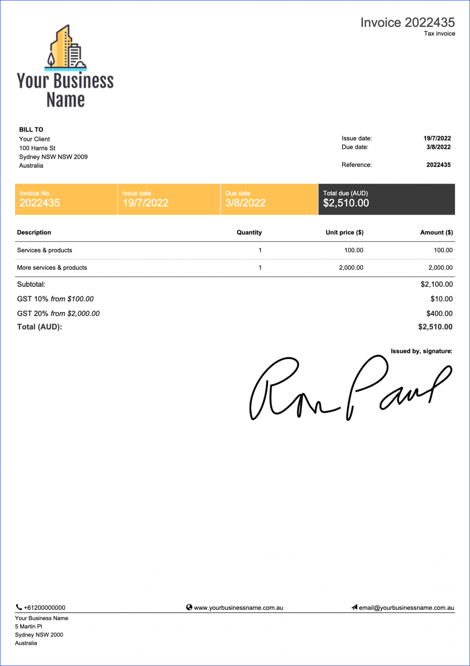 Free & Editable Word Template - Invoice Effortlessly  Billdu