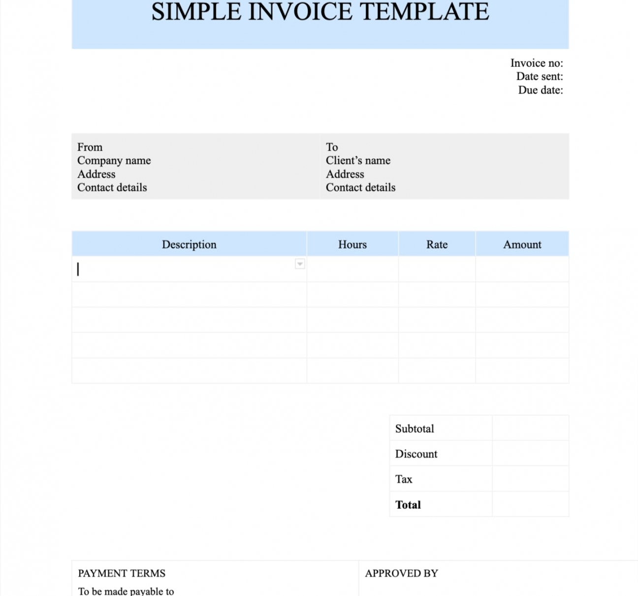 Free Downloadable Invoice Templates for Google Docs