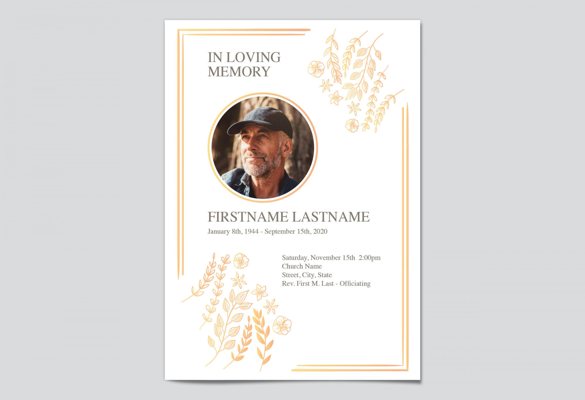 Free Editable Funeral Program Templates  My Wonderful Life