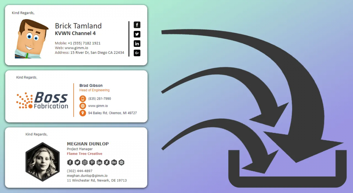 FREE Email Signature Templates - Customize & Download - Gimmio