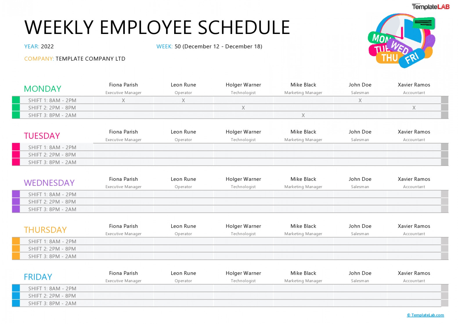 Free Employee Schedule Templates (Excel, Word, PDF)