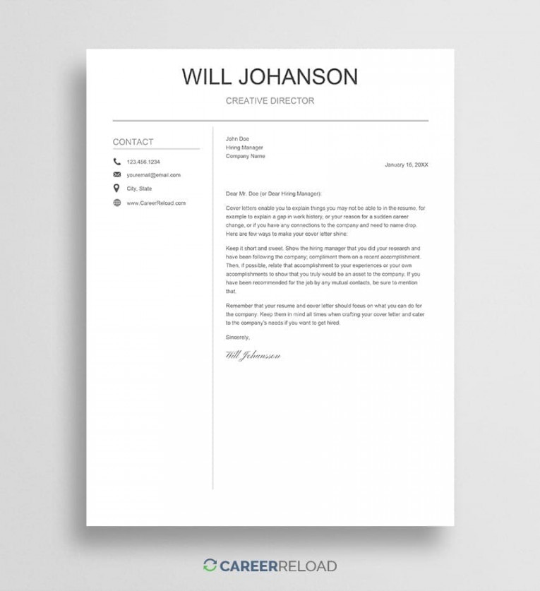 Free Google Docs Cover Letter Templates - Career Reload