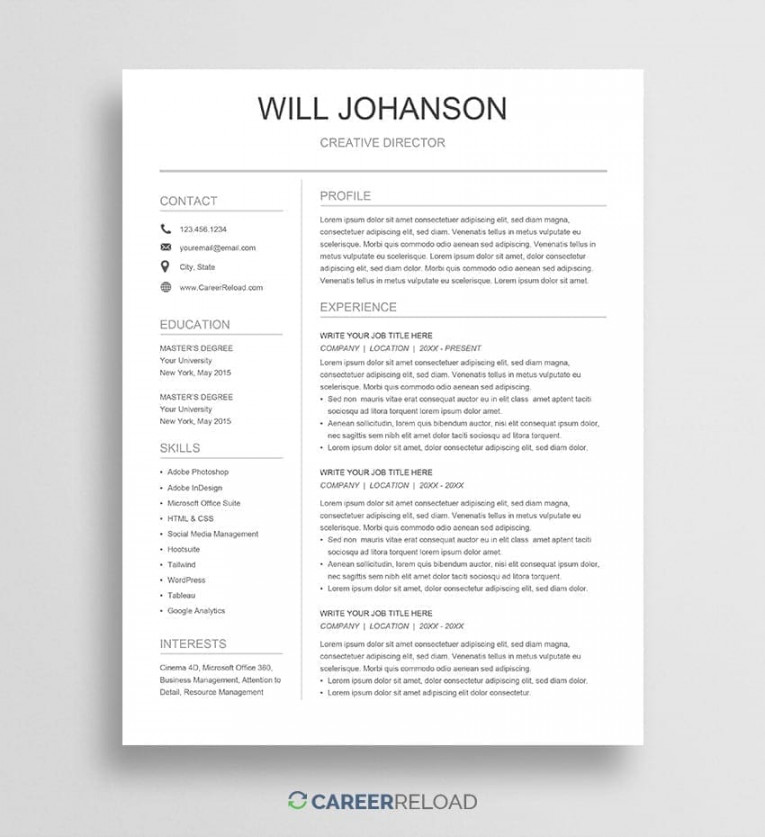 Free Google Docs Resume Templates - Career Reload