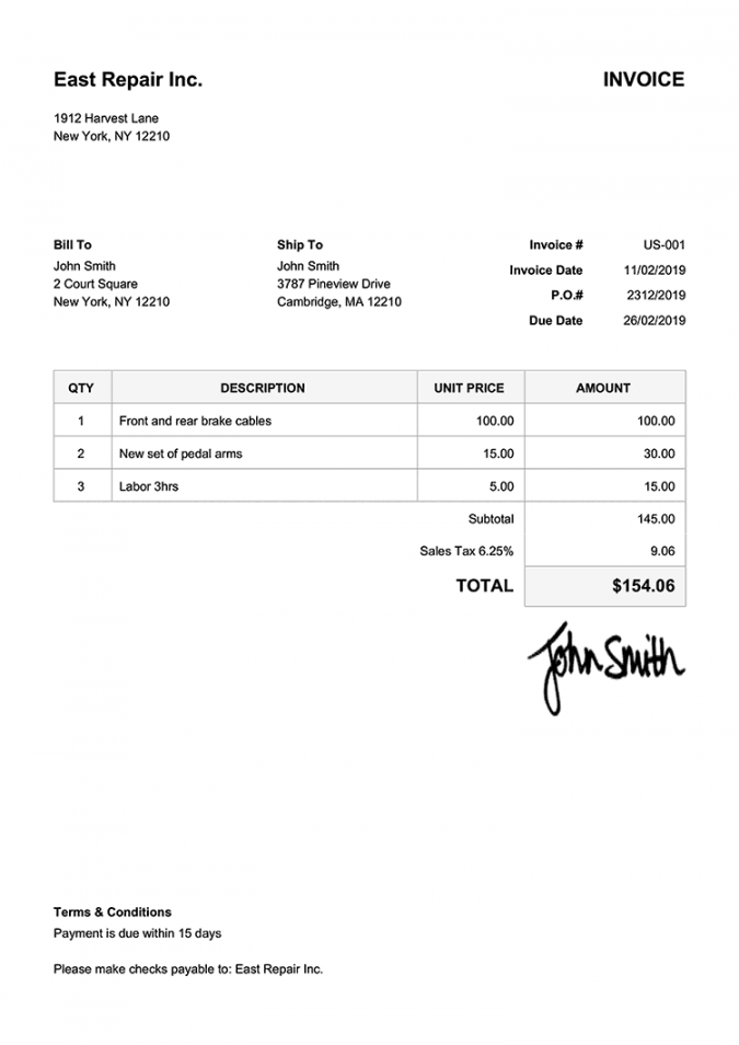 Free Invoice Templates  Print & Email Invoices