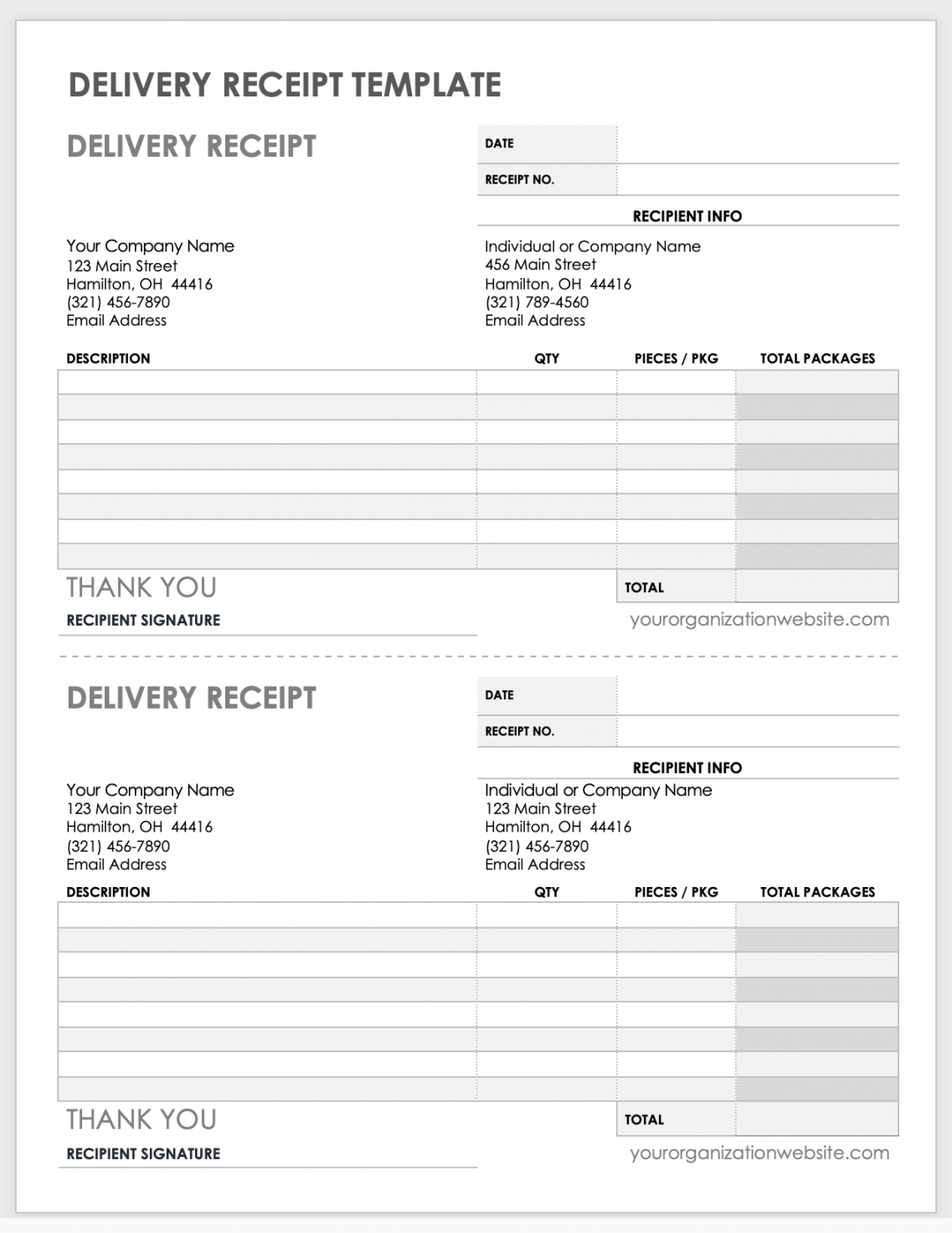 Free Microsoft Word Receipt Templates  Smartsheet