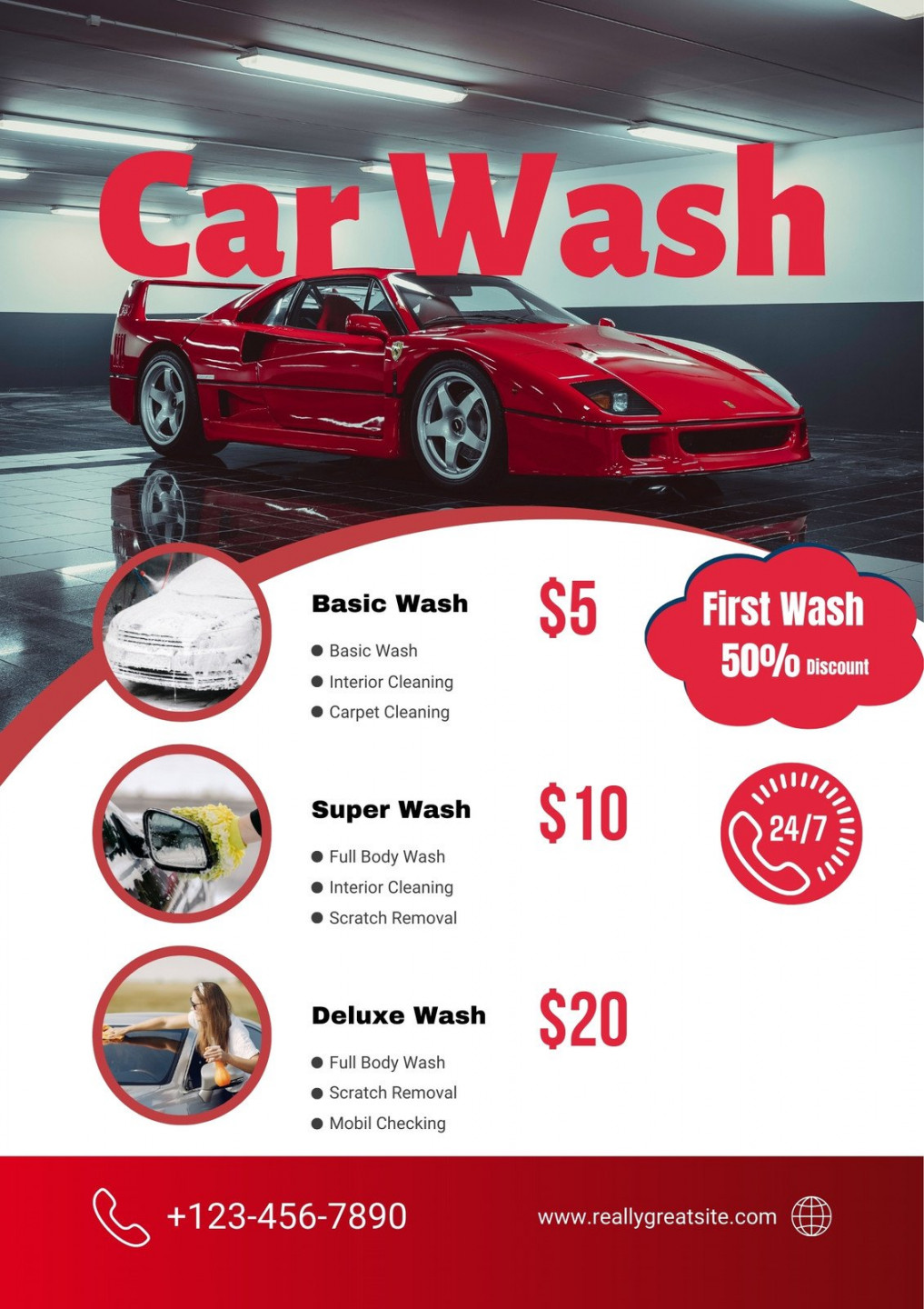 Free printable, customizable car wash poster templates  Canva