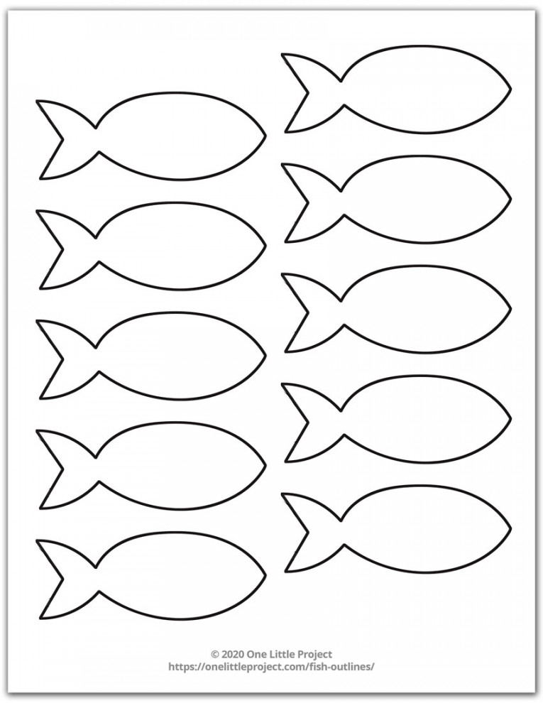 Free Printable Fish Outline Pages  Fish Templates - One Little