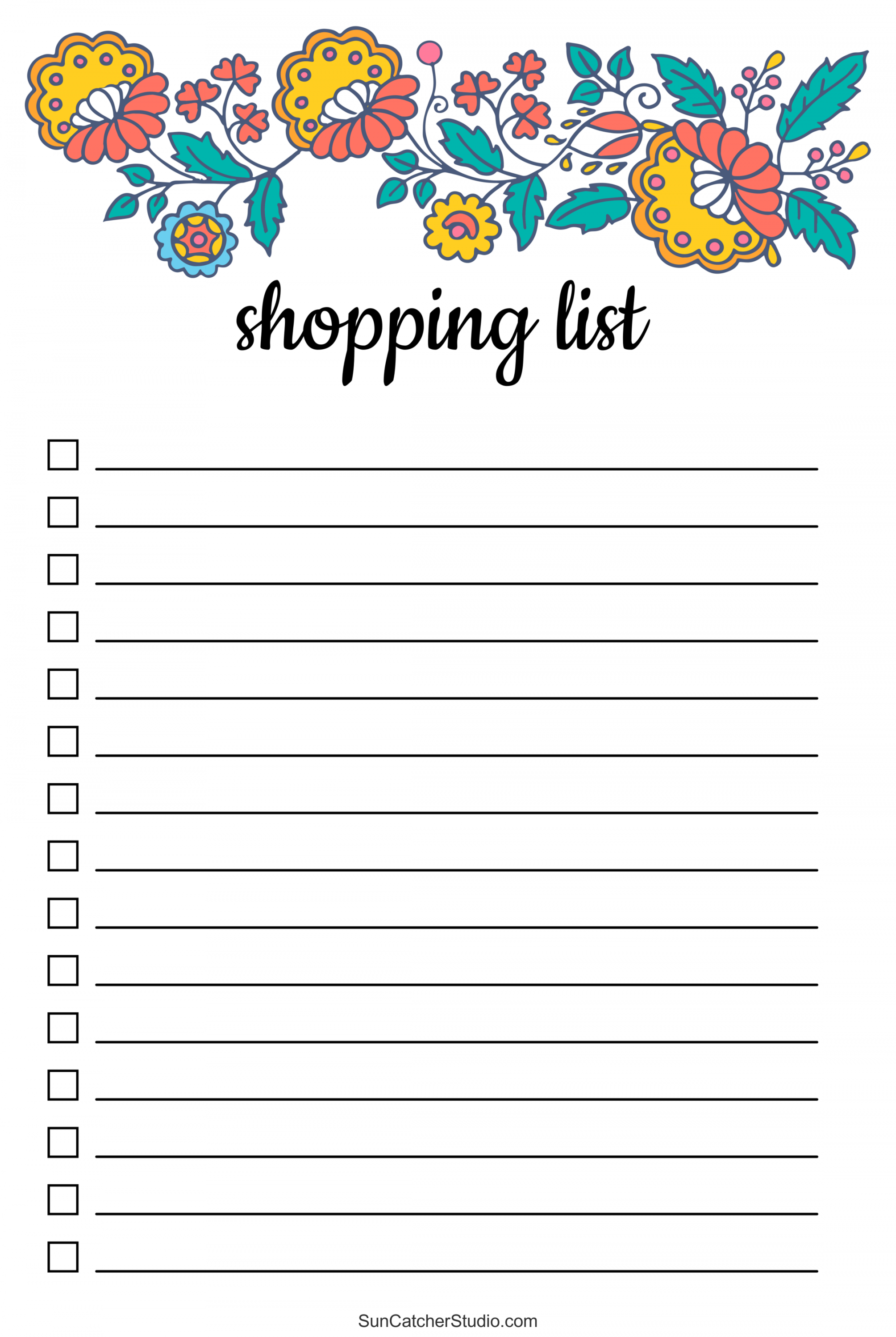 Free Printable Grocery List Templates (PDF): Shopping Lists – DIY