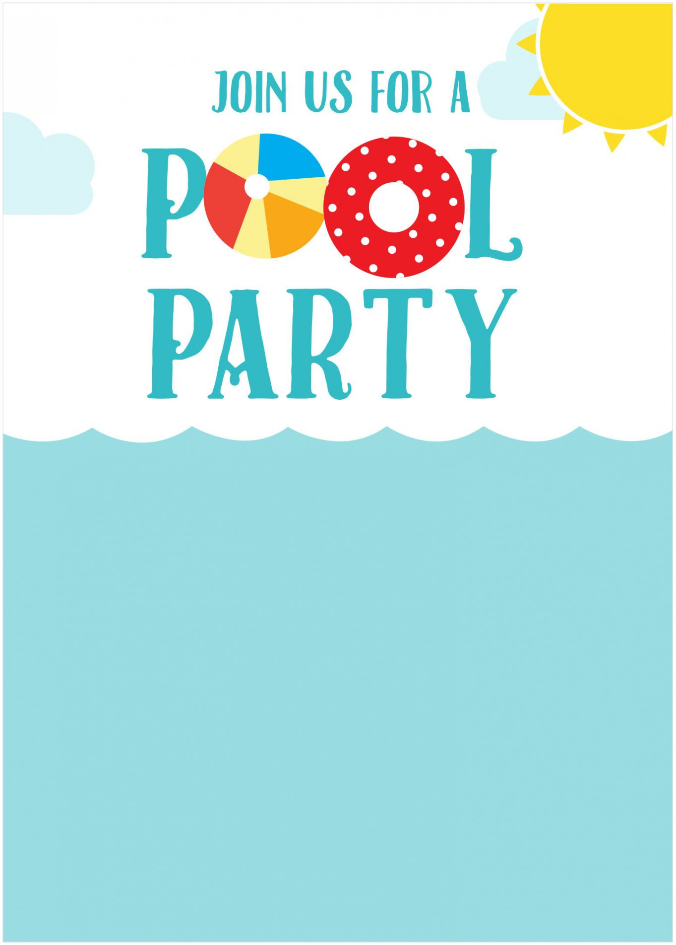 Free Printable Summer Party Invitations  Pool party invitation