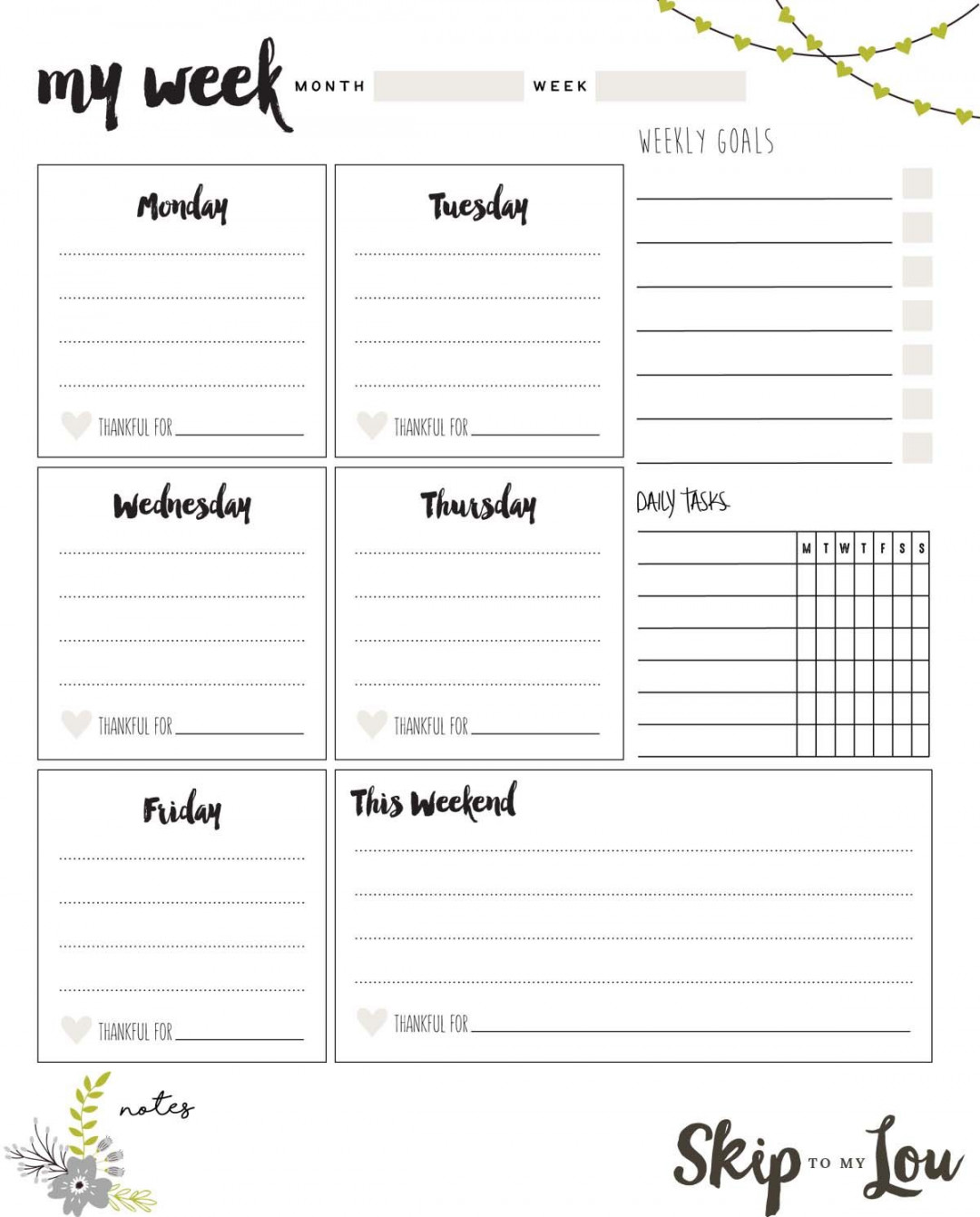 Free Printable Weekly Planner  Weekly planner free printable