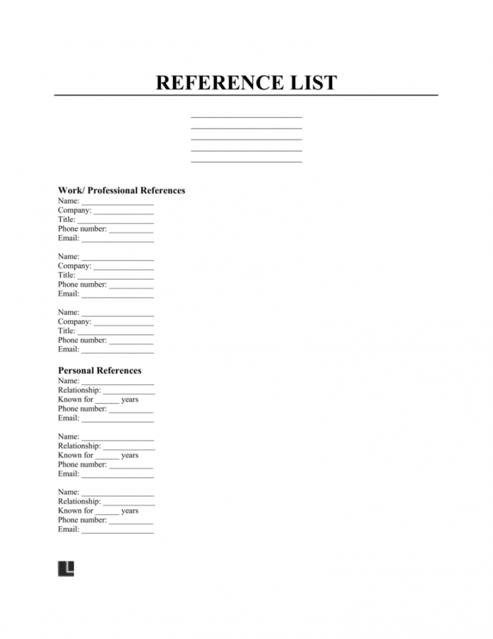 Free Reference List Template  Downloadable PDF & Word