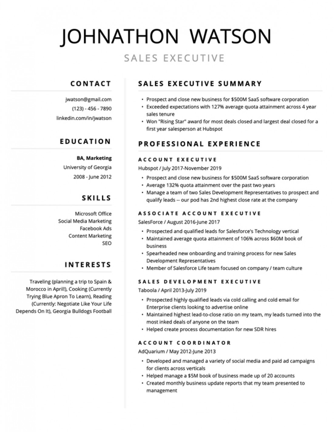 Free Resume Templates For  (Edit & Download)  ResyBuild