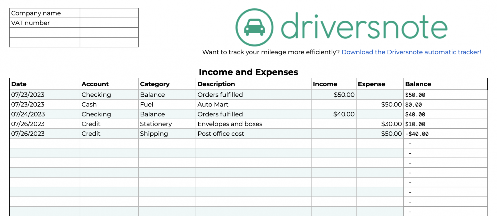 Free] Small Business Spreadsheet for Income and Expenses