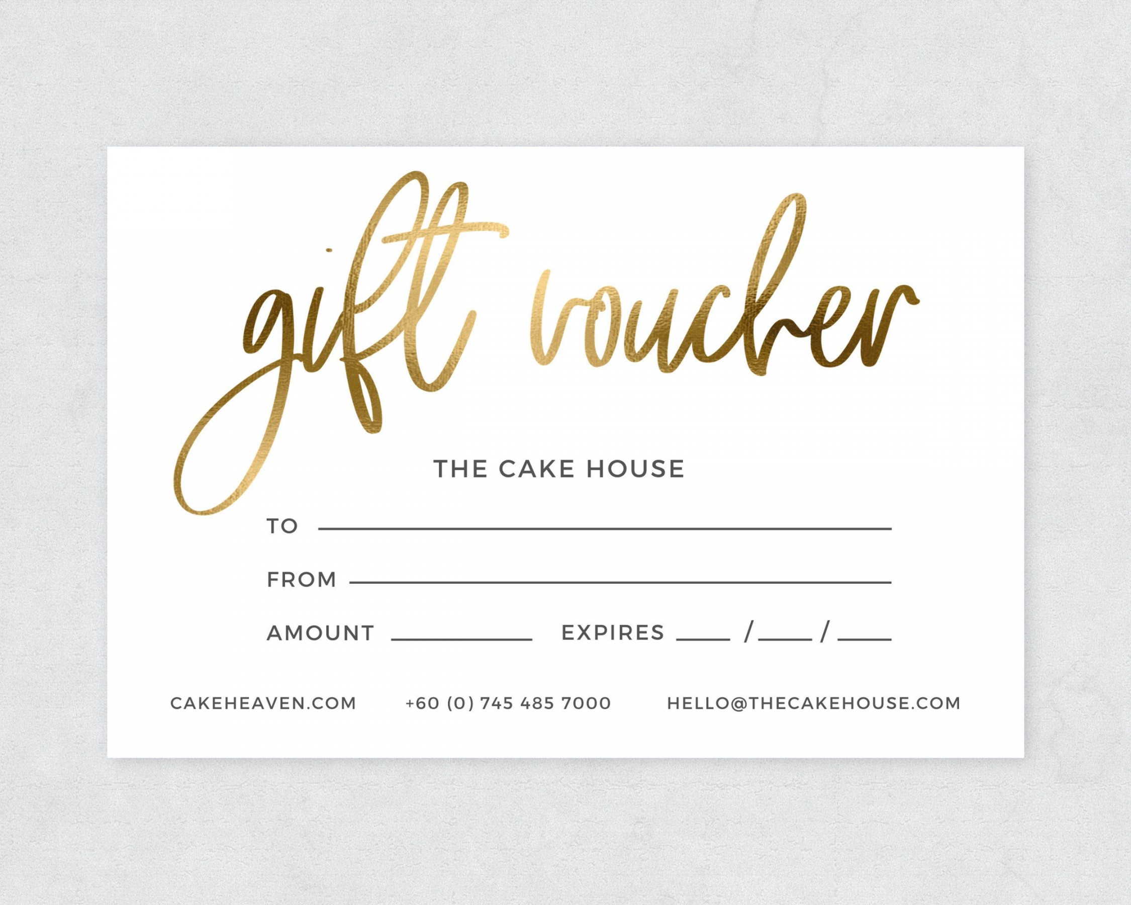 Gold Gift Voucher Template / Editable Gift Certificate - Etsy