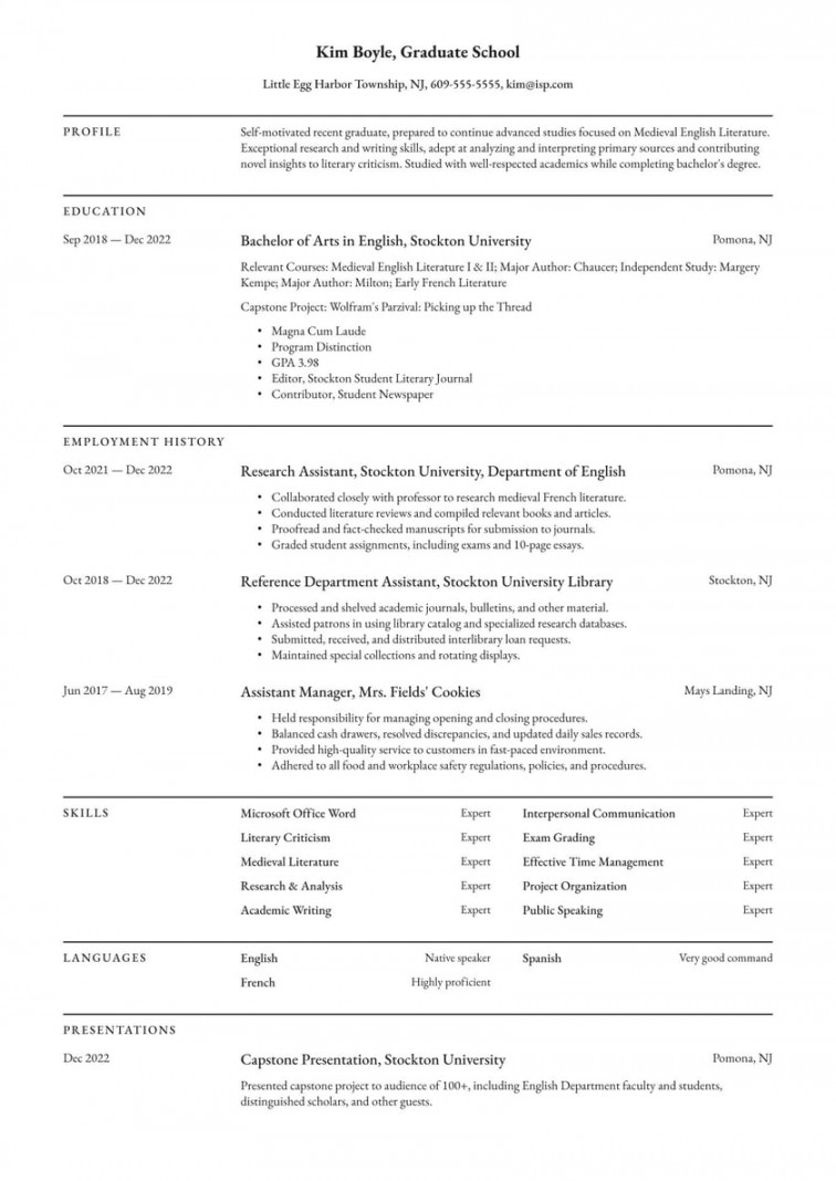 Graduate School Resume Examples & Writing tips  (Free Guide)