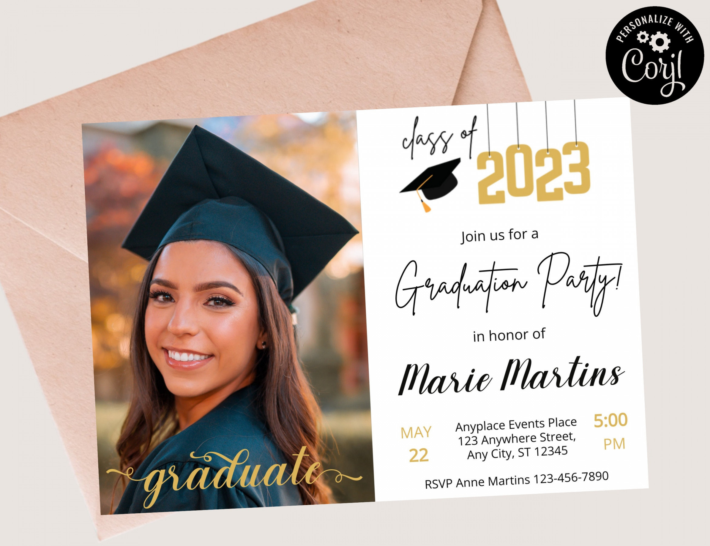 Graduation Party Invitation Template Editable Senior Grad - Etsy