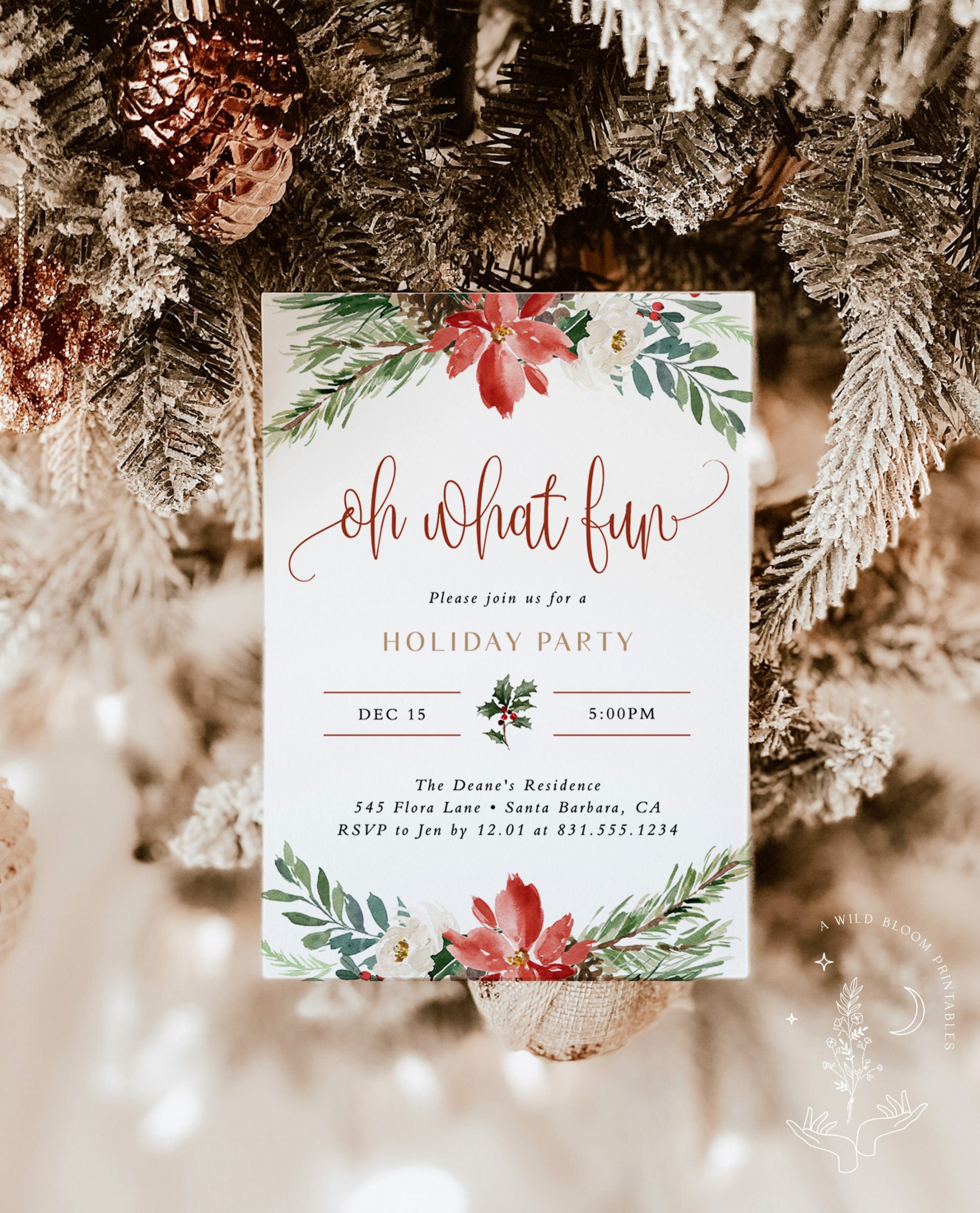 Holiday Party Invitation Template Christmas Party Invite - Etsy