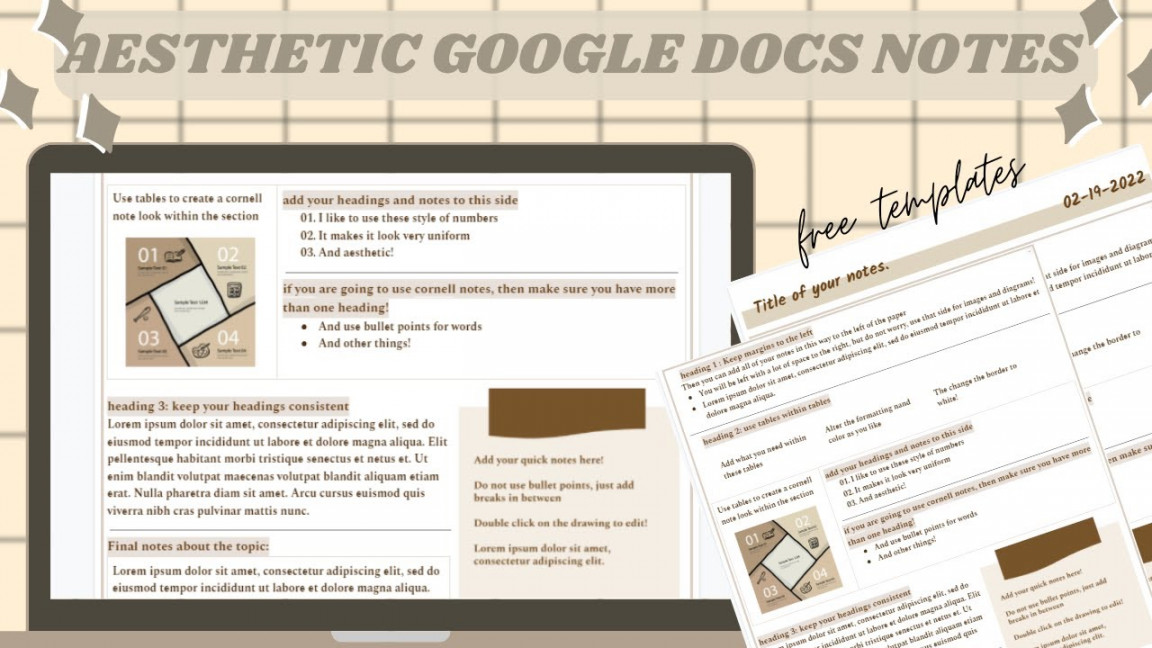 HOW TO MAKE AESTHETIC NOTES ON GOOGLE DOCS  google docs note template  (brown)