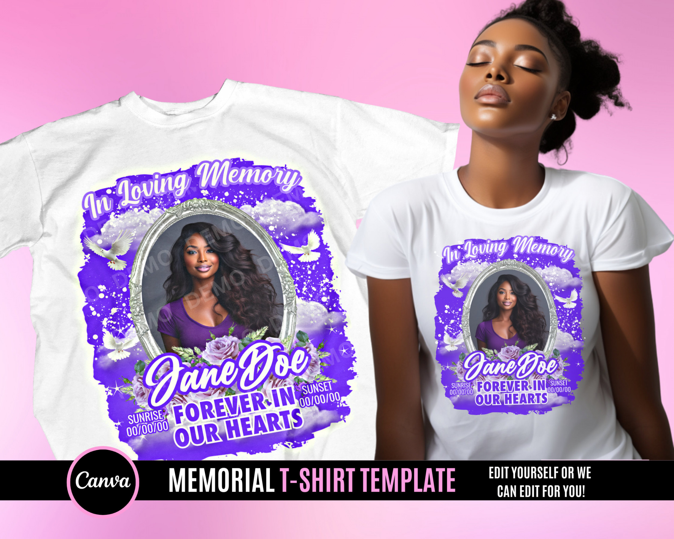 In Loving Memory T Shirt Design Editable in Canva Memorial T - Etsy