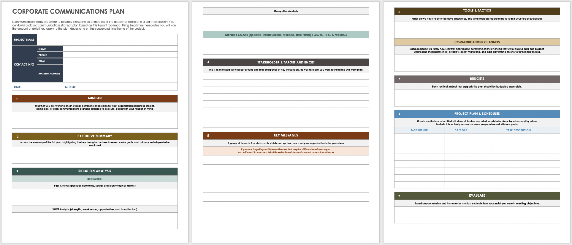 Internal Communication Plan Templates  Smartsheet