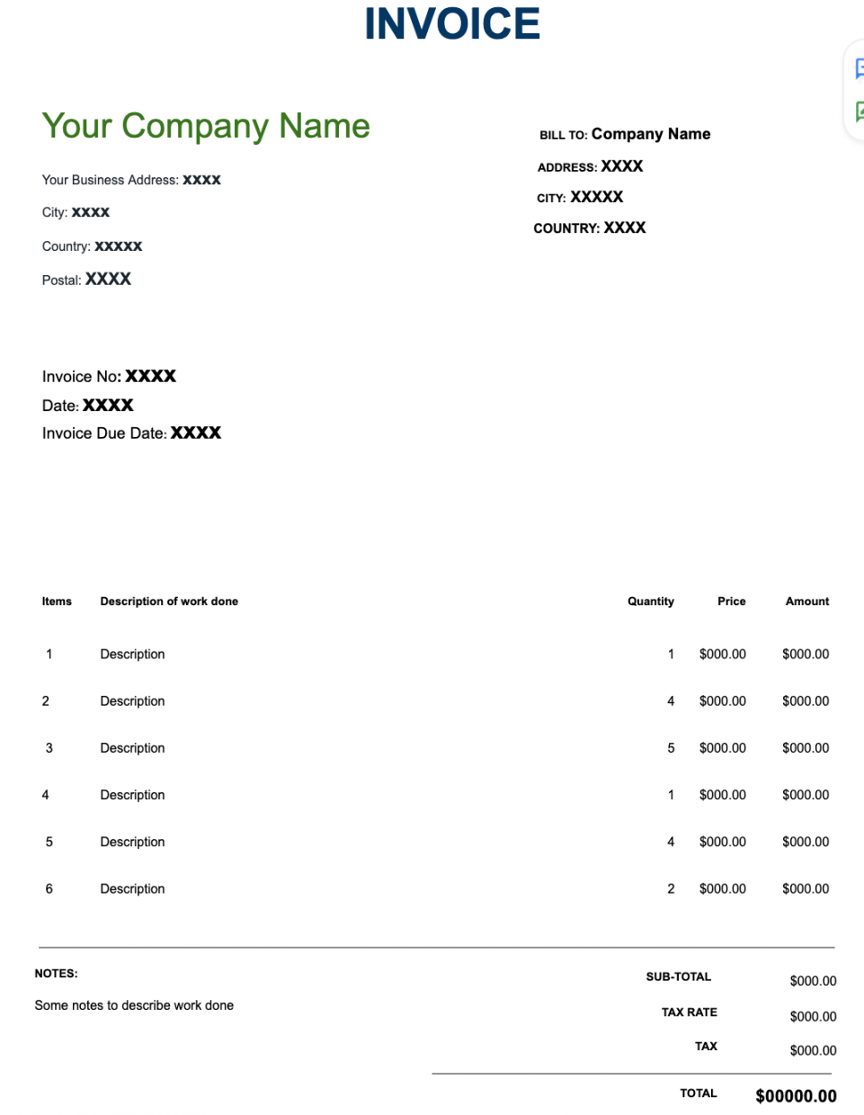 Invoice Template Google Docs Ready-to-Use in   Coupler