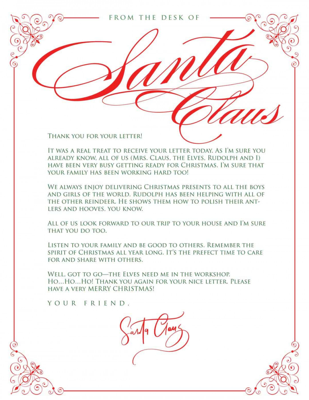 Letter from Santa Free Printable EDITABLE  Skip To My Lou