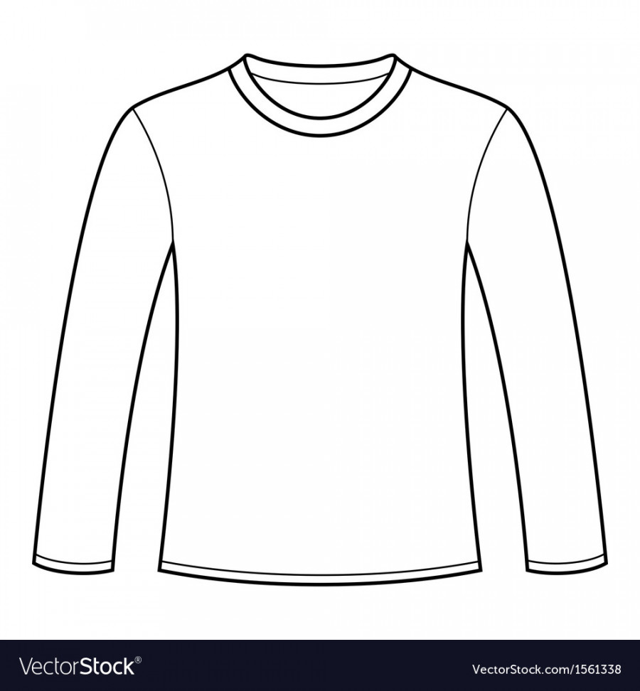 Long-sleeved t-shirt template Royalty Free Vector Image