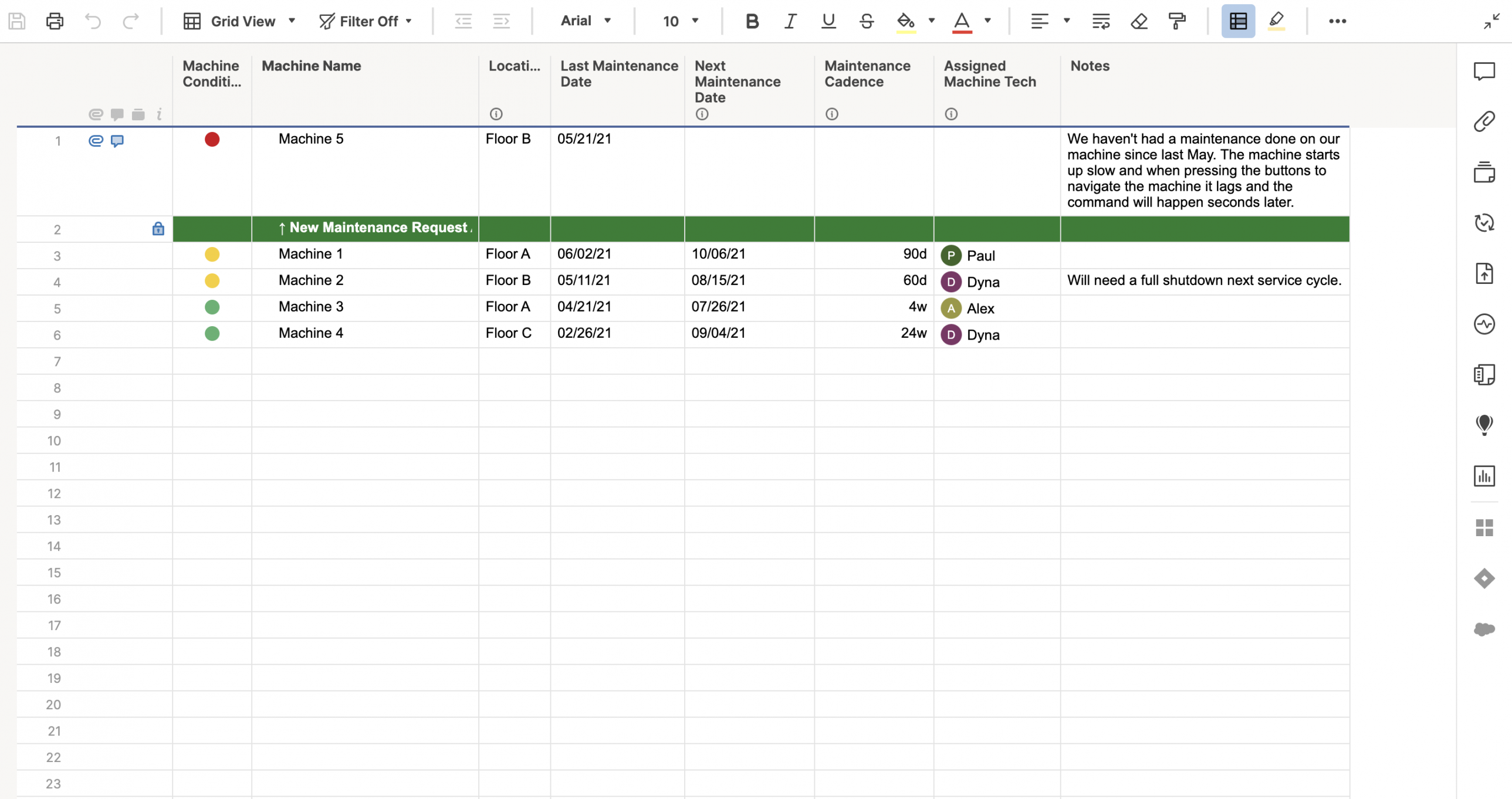 Machine Maintenance Schedule Template  Smartsheet