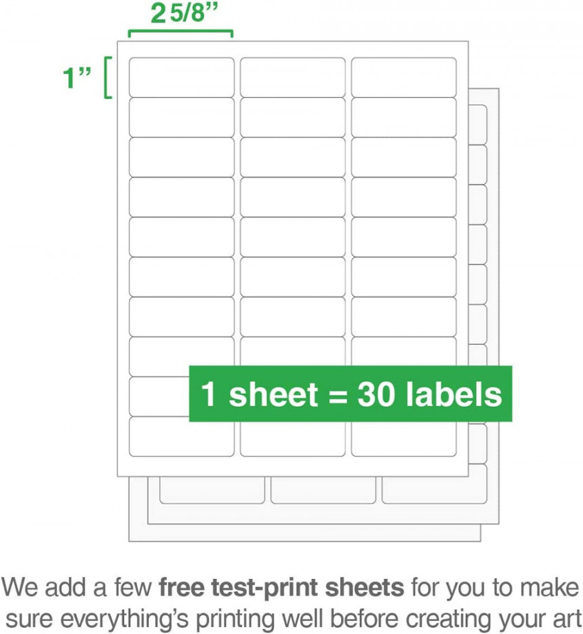 Matte White Address Labels for Printers  " x -/" - 70/pack