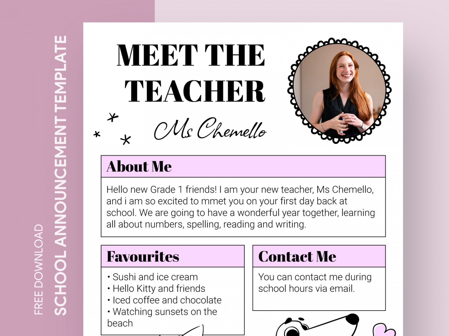 Meet The Teacher Letter Free Google Docs Template by Free Google