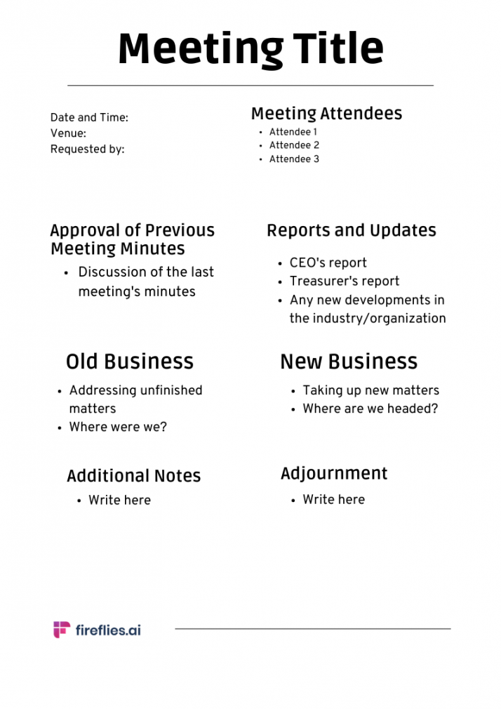 Meeting Minutes Templates for Every Type of Meeting You