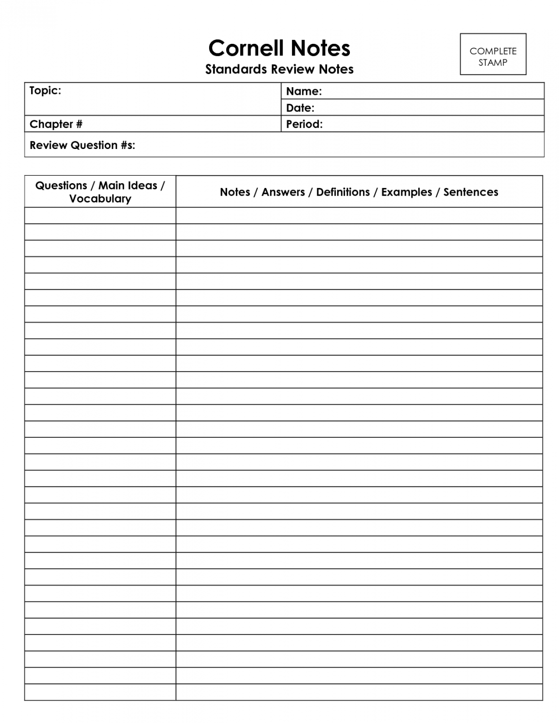 Organize Your Notes with Google Docs Cornell Notes Template