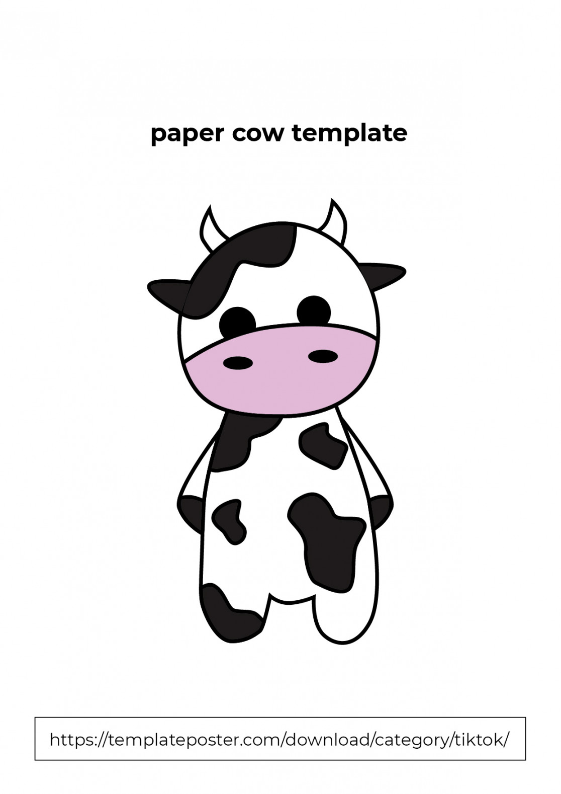 Paper Cow Tiktok printable template