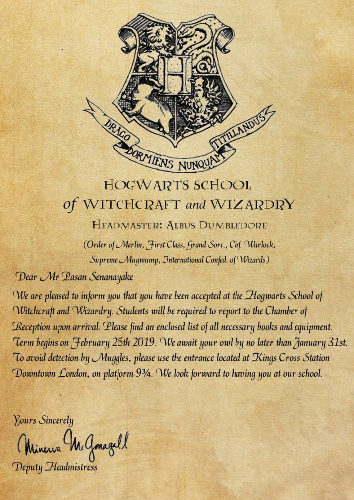 Personalized Hogwarts Letter - Etsy  Harry potter letter, Harry