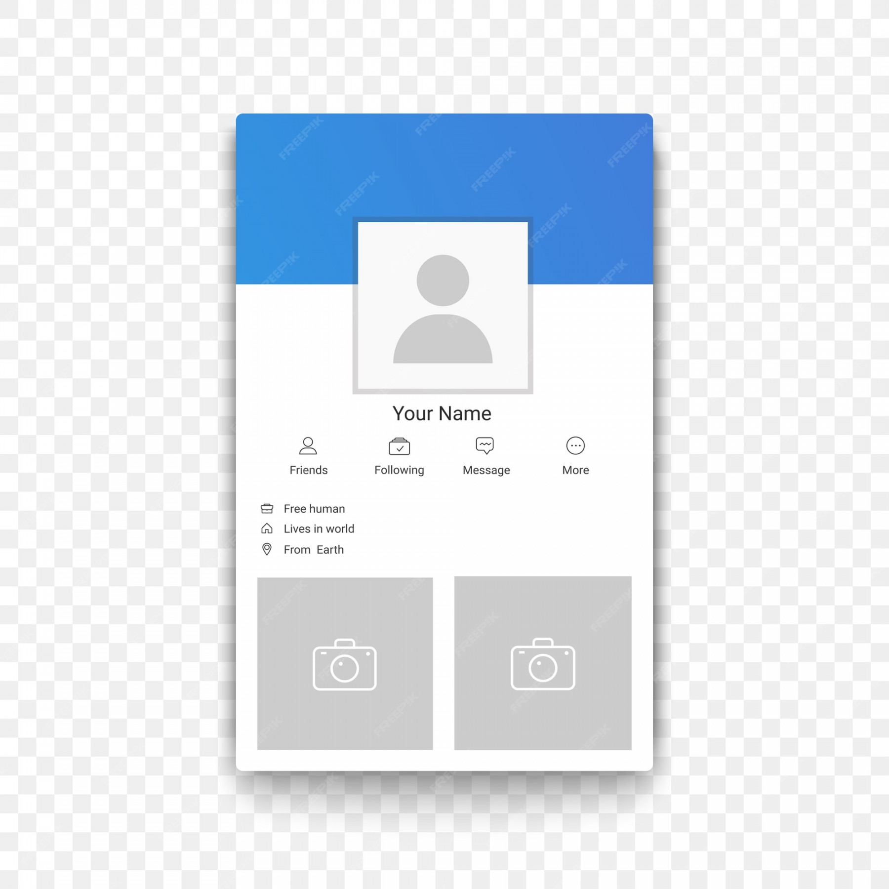 Premium Vector  Social network mobile app profile template on the