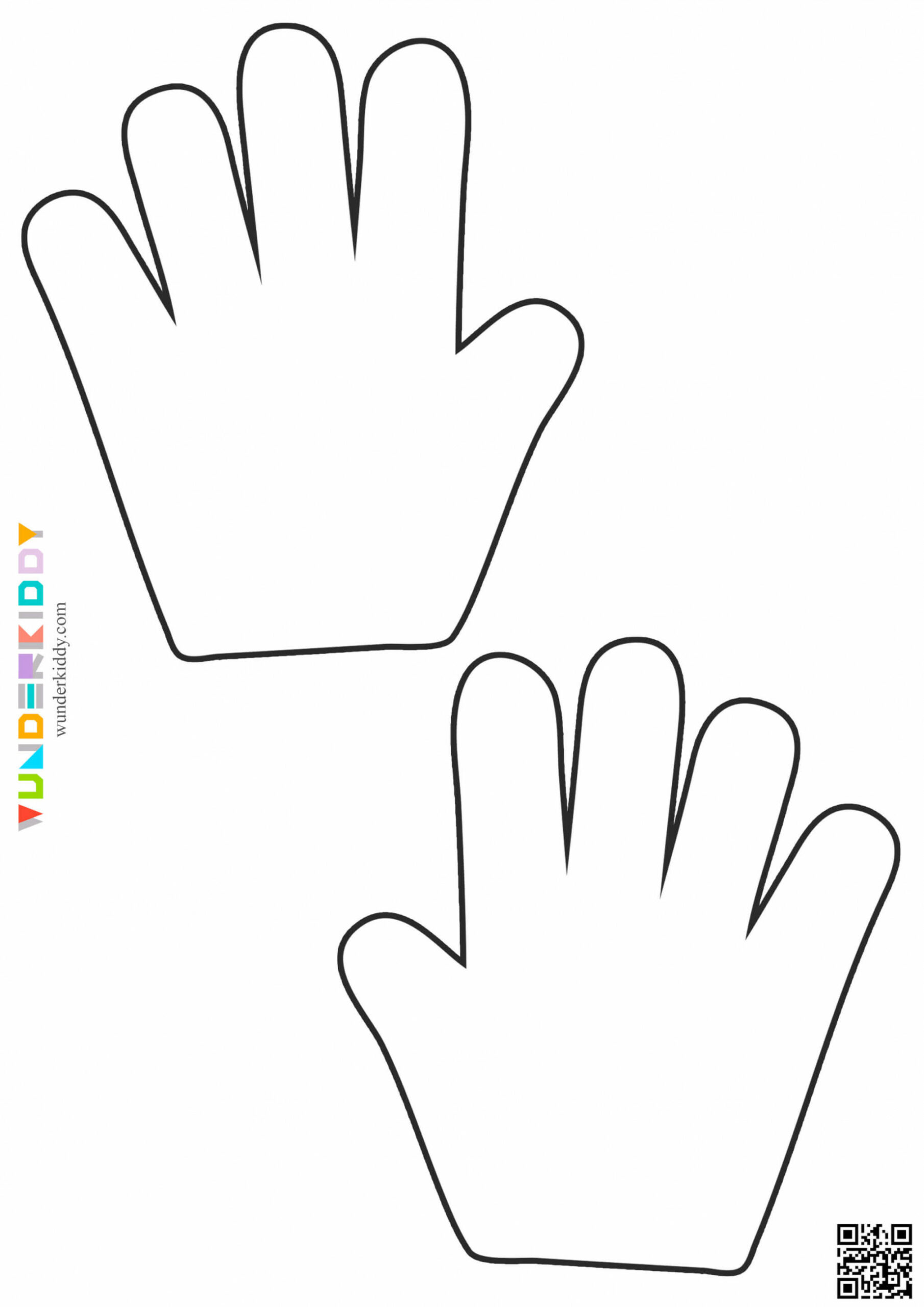 Printable Left and Right Hand Blank Template for Crafts