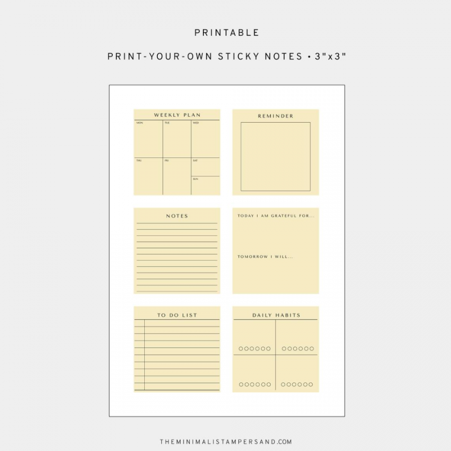 Printable Sticky Notes Printable Post-its Print Your Own - Etsy