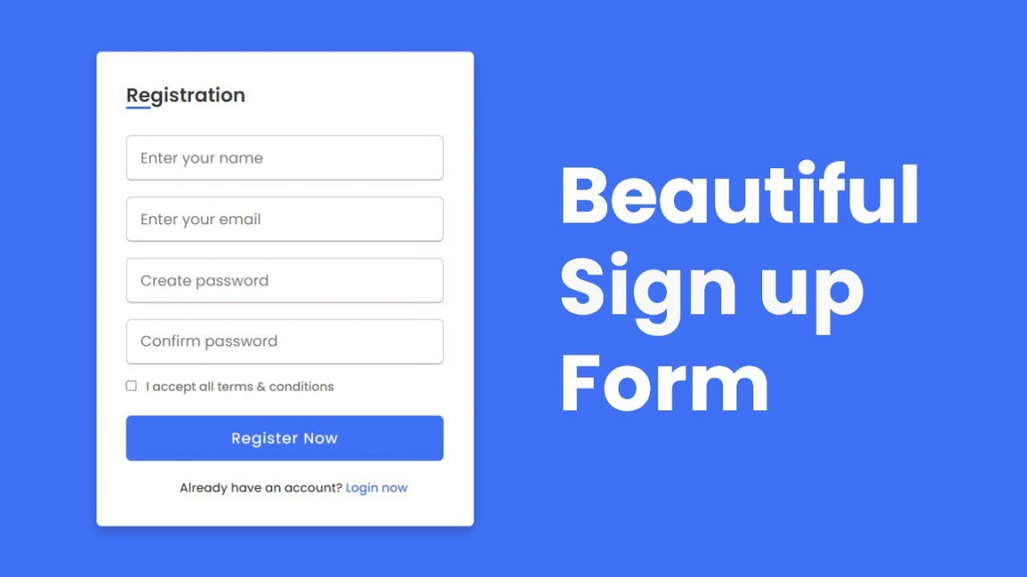 Registration or Sign up Form Template in HTML & CSS  With Source Code