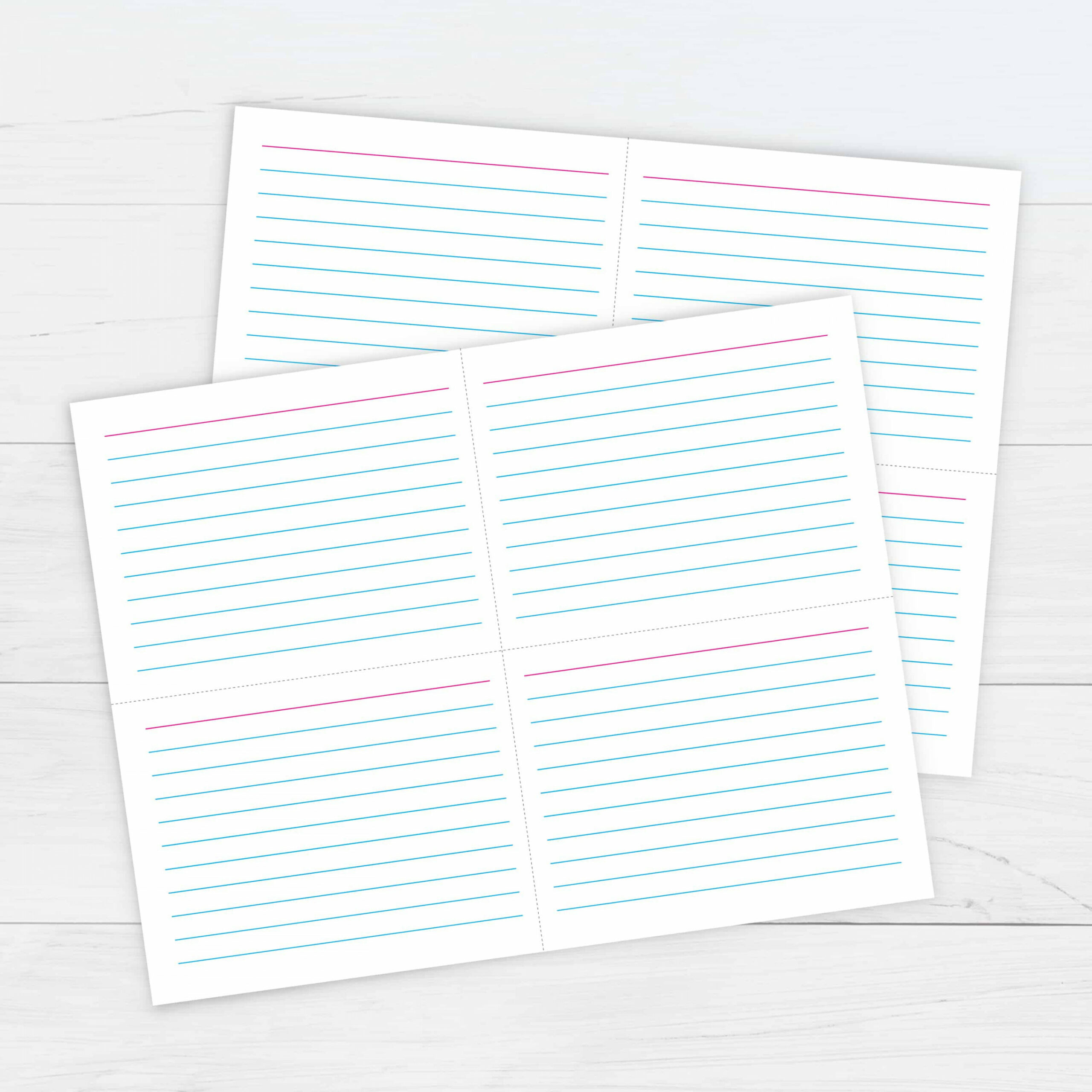 Ruled Index Cards Template - Free Printable Download