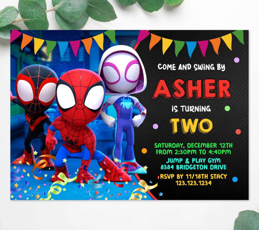 Spidey and His Amazing Friends Invitation - Edit Online Now