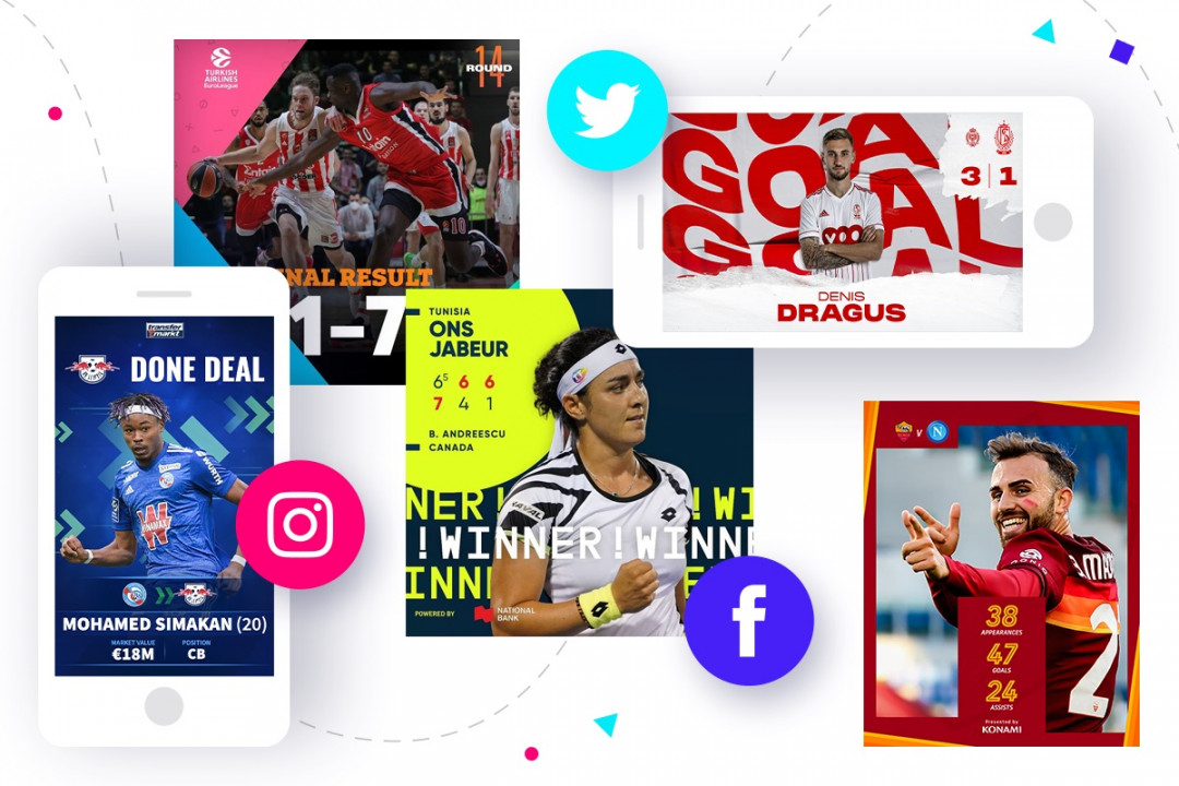 Sports social media template designs •  examples