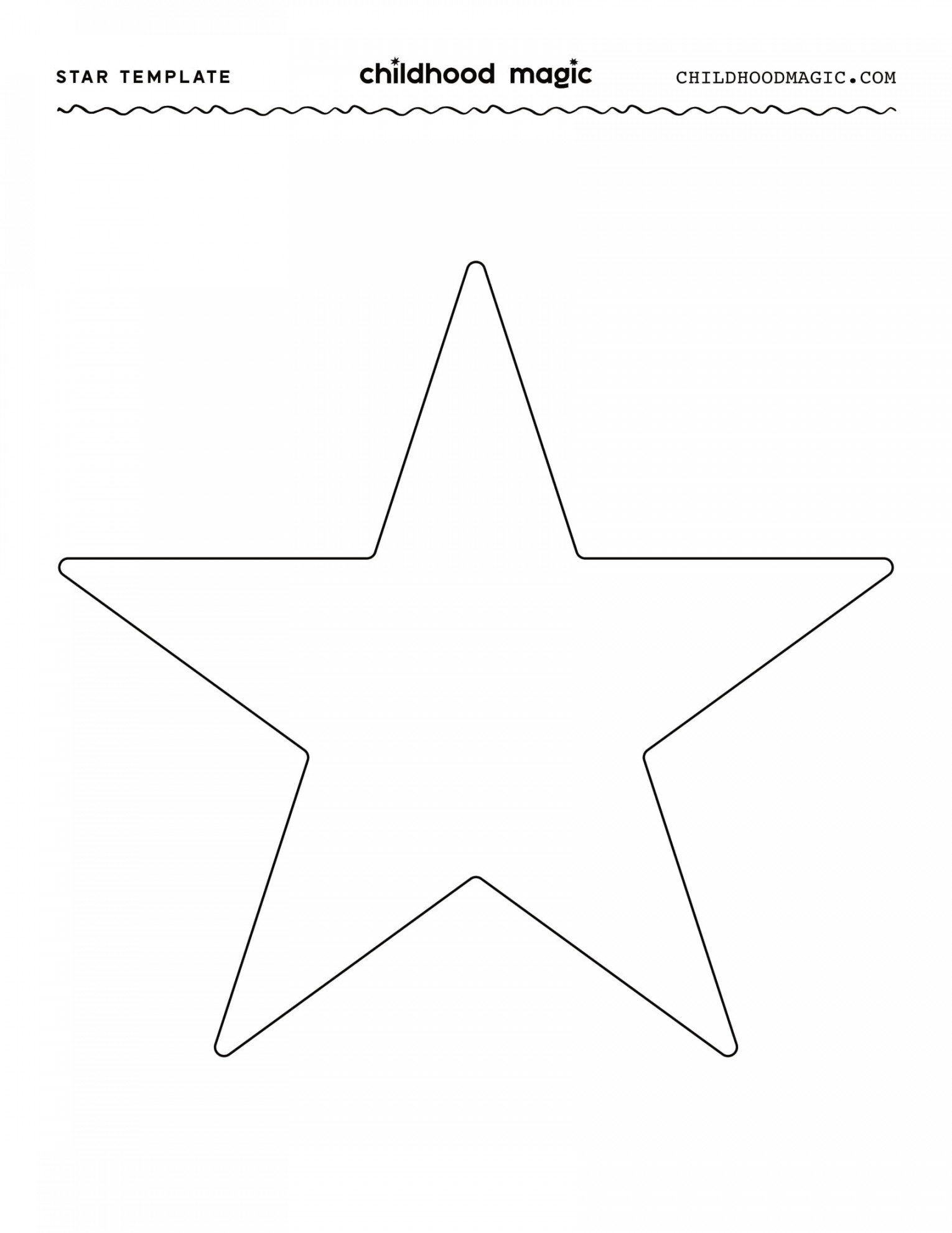 Star Shape Template - Free Printable - Childhood Magic