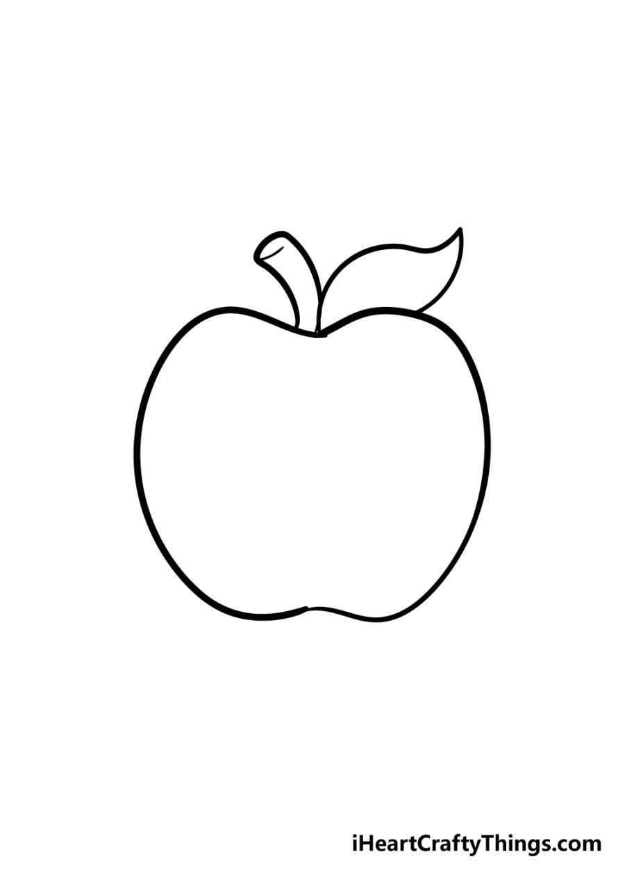 Apple Drawing - How To Draw An Apple Step By Step