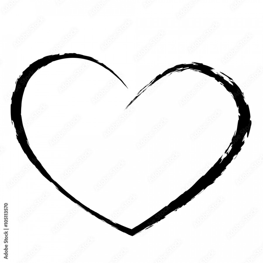 black heart drawing love valentine Stock-Vektorgrafik  Adobe Stock