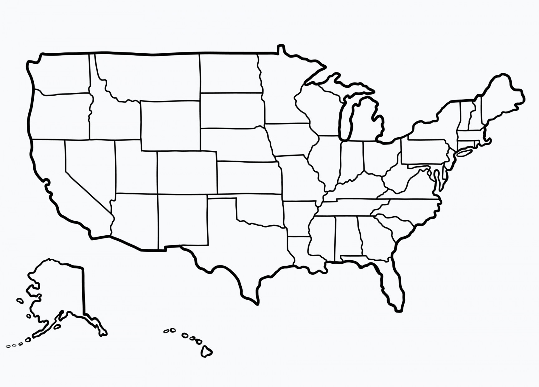 Doodle freehand drawing of united states of America map