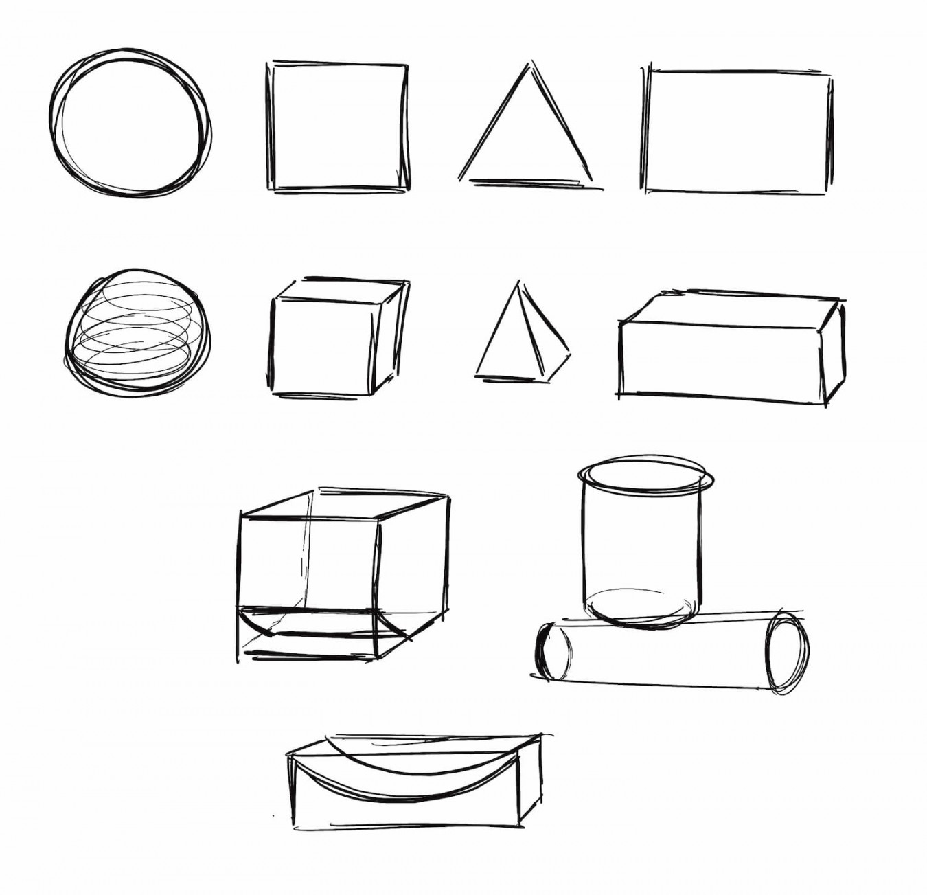 Drawing From Simple Shapes To Complex Objects