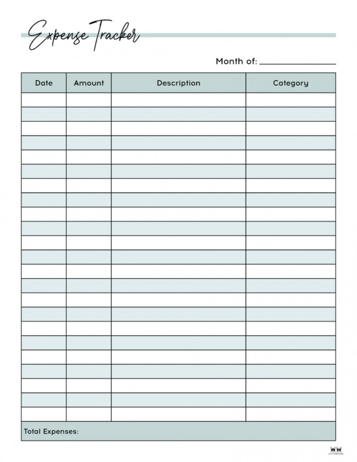 Expense Tracker Printables -  FREE Options  Printabulls